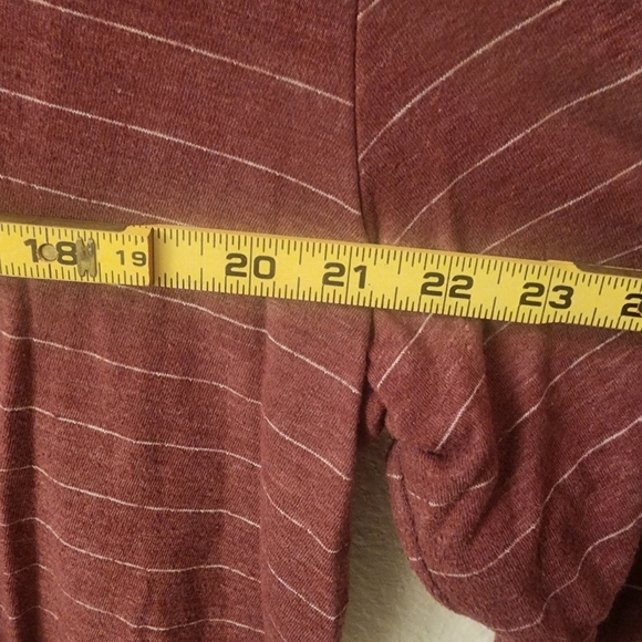 Marine Layer Red Double Knit Henley Striped Longsleeve Shirt Mens L / XL - Picture 6 of 7